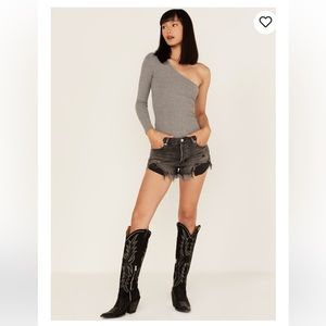 Free People cut-off denim shorts Sz 28 #0172